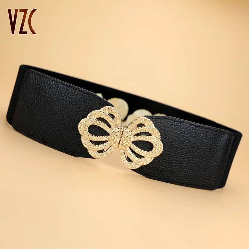 Belt Women Genuine Leather Full-grain Black Handmade Decoration with Small Suit Coat Down jacket Elastic Waist Seal