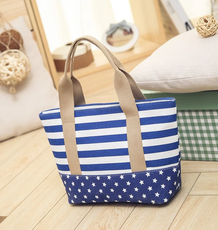 

Summer Beach Bags Ladies Shoulder For Women Large Handbags Casual Striped Canvas Fashion Travel Tote SD-064