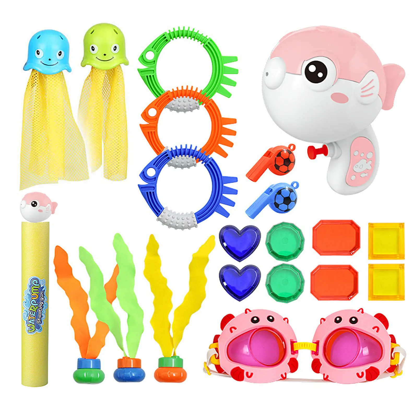 

Summer Diving Toys Durable And Fun Swimming Pool Water Toy For Children Colorful Seaside Water Sprinklers Goggles Set Toy