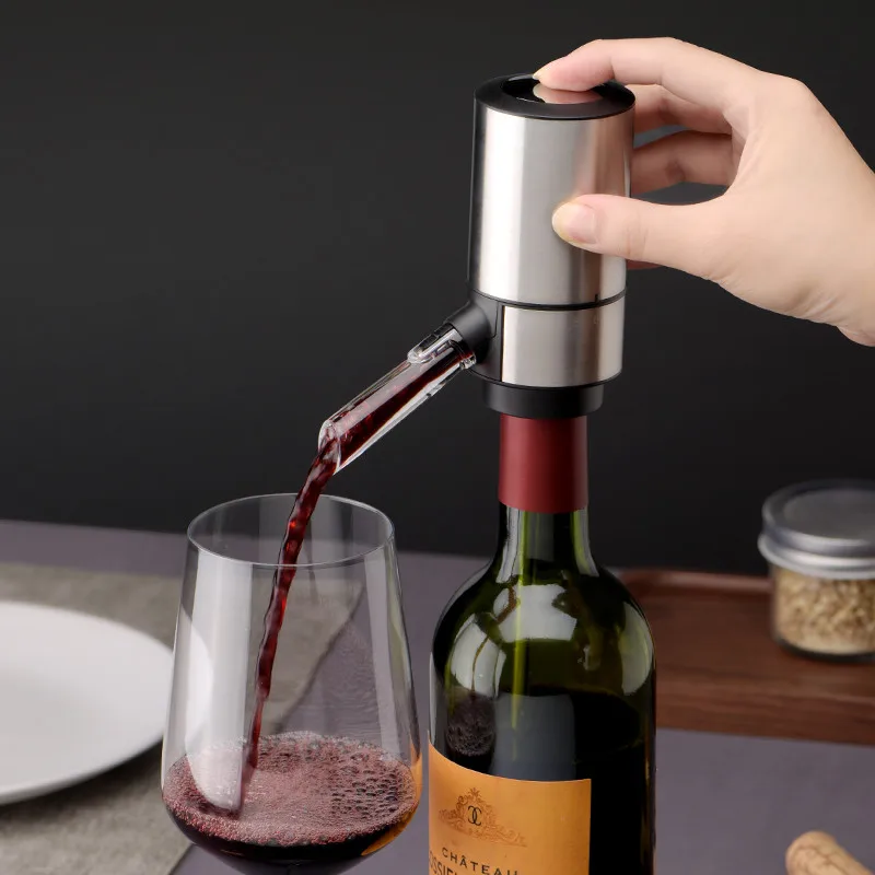 

Electric Wine Decanter Stainless Steel Battery Operated Electric Wine Decanter Wine Aerator And Dispenser for Bar Party Kitchen