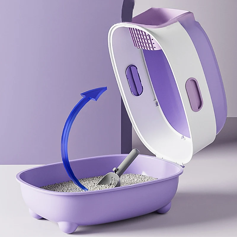 Закрытый ящик для кошачьего туалета большого размера защита от брызг изоляция