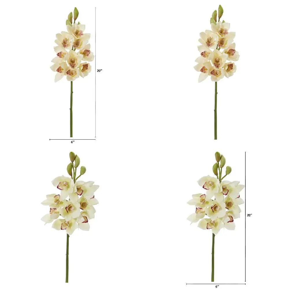 

Attractive Set of 4 Cymbidium Orchid Artificial Flowers - Perfect for Decoration, Home Garden & Office.