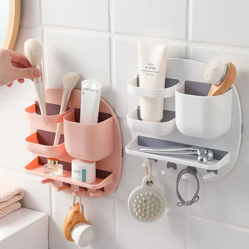 

Неперфорированная коробка для хранения косметики, настенная стойка для хранения в общежитии, кухне, ванной комнате, настенная подвесная ст...