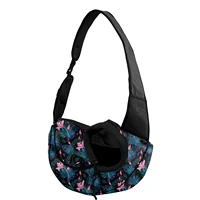 leaf pattern pet single sling handbag adjustable cute tote pouch outdoor travel safety dog cat front pocket belt bag