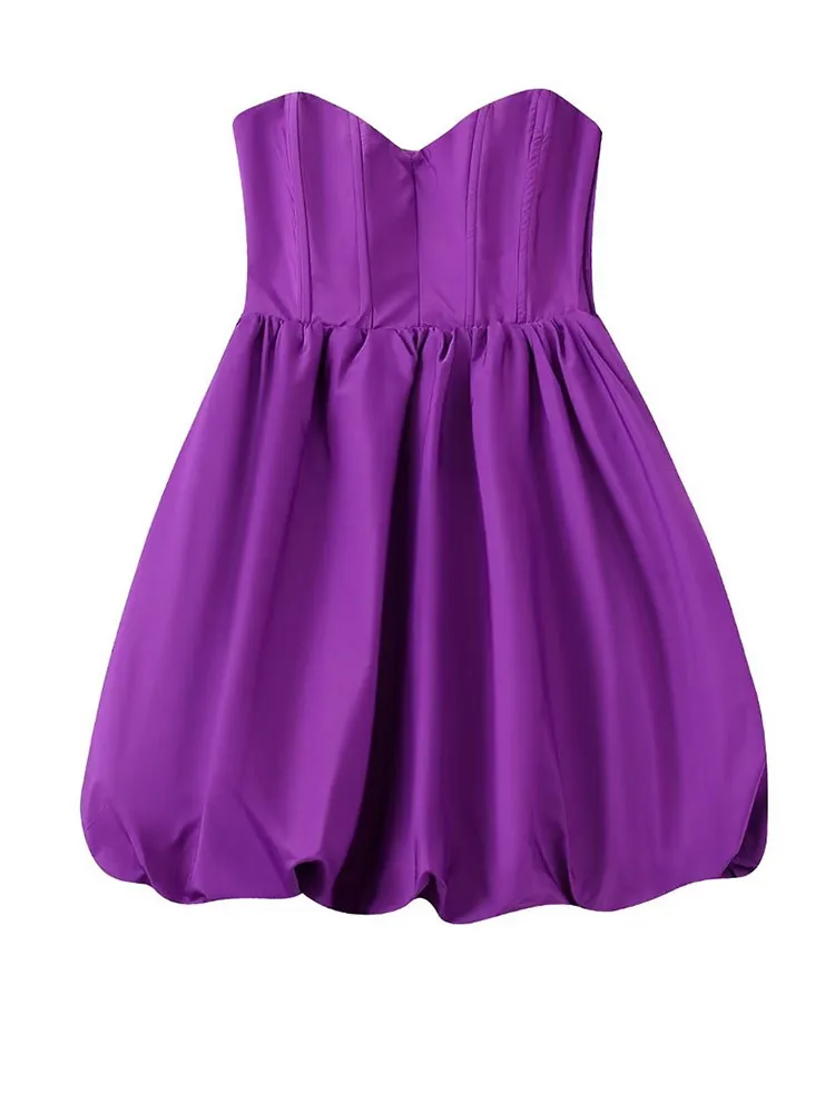 

Summer New Women's Dress Loose Heart Neck Sleeveless Solid Mini Dress