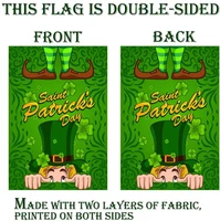 patricks day flag linen double sided decorative st patricks hat flag happy saint patricks day garden holiday house flag