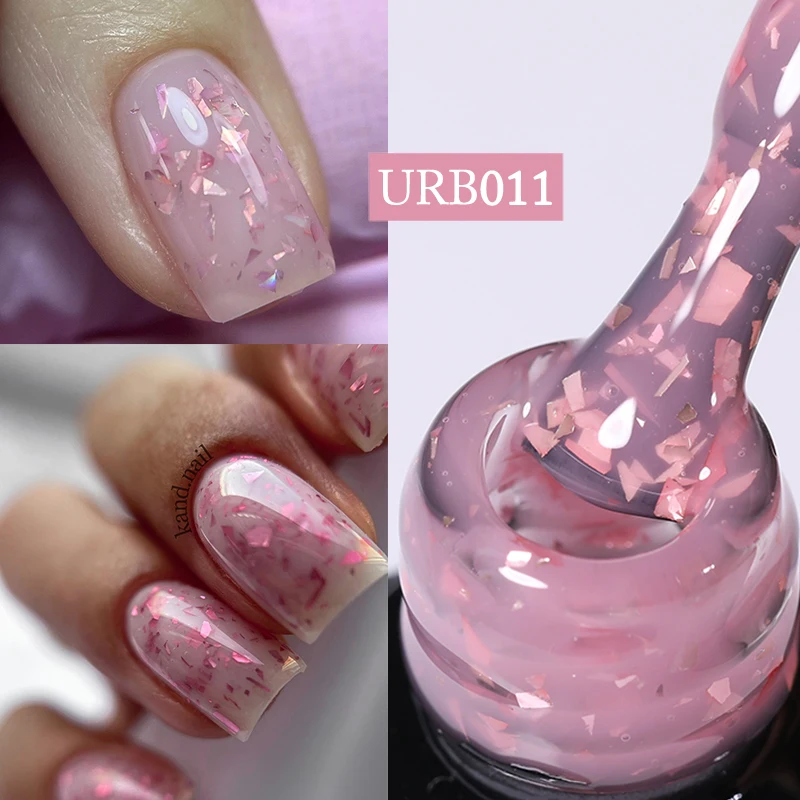 

UR SUGAR 7ml Gold Glitter Rubber Base Gel Nail Polish Glass Bottle Self-leveling Gel Soak Off UV LED Gel Varnish Manicure