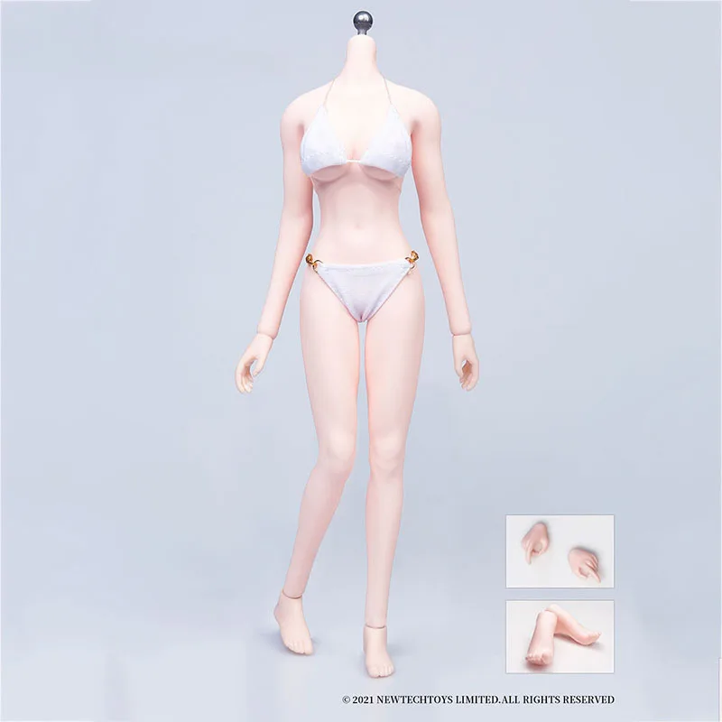 

In Stock NewTech G001 1/6 Scale Sexy Girl Big Breast Pink Skin 12'' Female Soldier Silicone Seamless Body for 12'' Action Figure