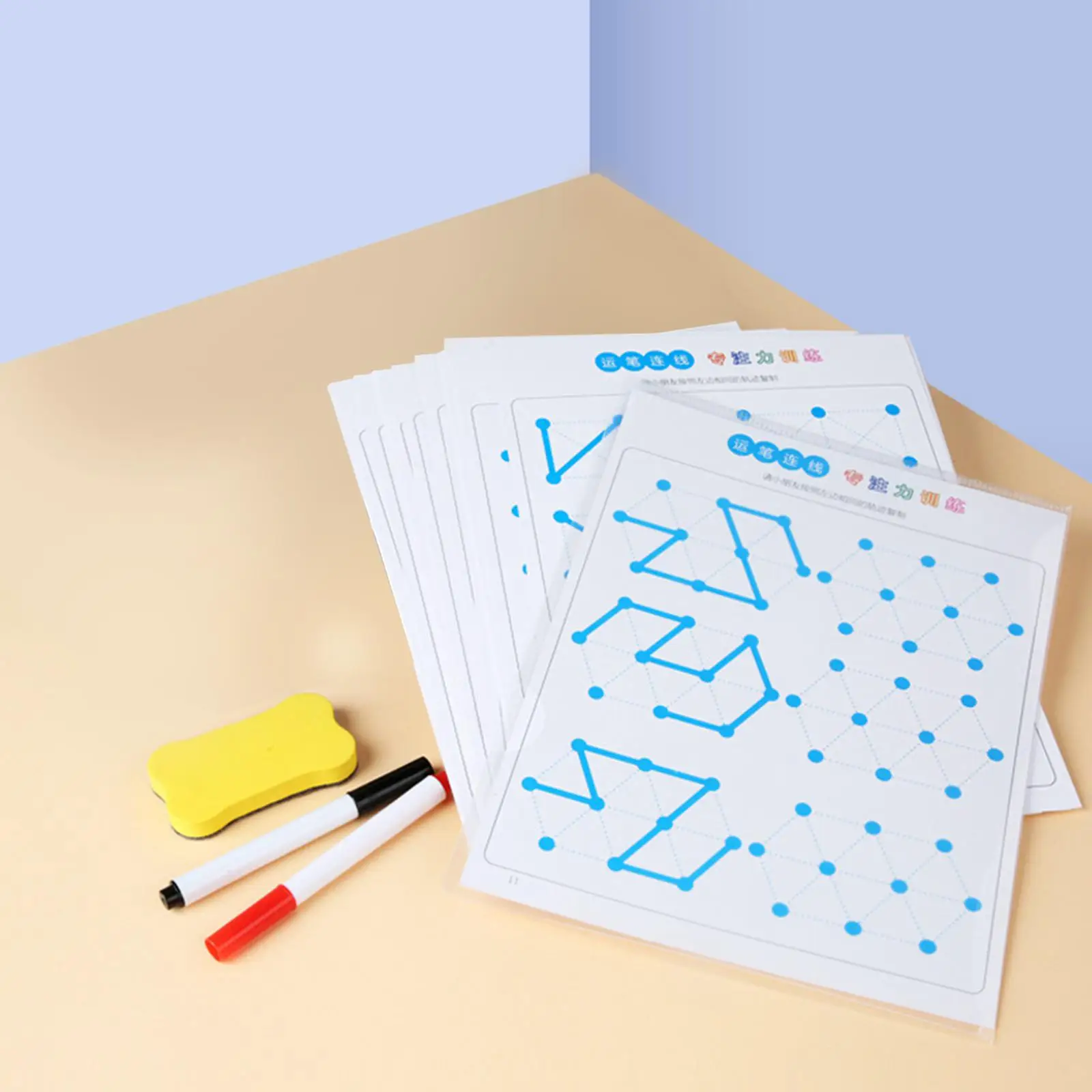 

24x Handwriting Practice Workbook Creative Reusable Wipe Clean Cartoon Durable Pen Control Line Tracing Cards for Games Training