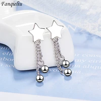 fanqieliu silver color s925 stamp cute star luxury drop earrings for woman high quality jewelry girl gift new trendy fql21050