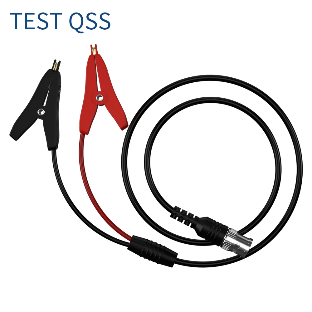 

QSS 100CM Insulated BNC Male to Dual Kelvin Alligator Clip Low Loss Coaxial Cable Test Lead Connector for Oscilloscope Q.70050