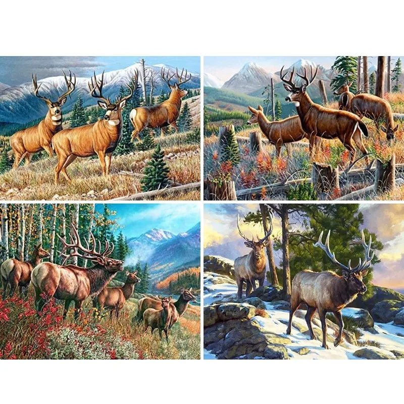 

5D DIY Diamond Painting Animal Deers Moose Elk Embroidery Painting Full Drill Diamond Cross Stitch Kit Diamond Mosaic Home Decor