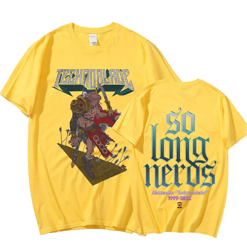 

Футболка Technoblade RIP So Long Nerds Команда мечты SMP MCYT Merch принт Мужская мода повседневные большие повседневные футболки унисекс