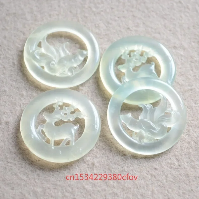 Натуральный нефрит Xiuyu лиса олень двусторонние ажурные аксессуары сделай сам