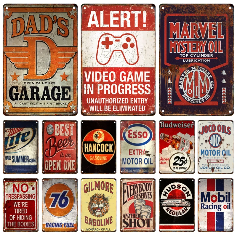 

Vintage Car Metal Tin Sign Classic Plaque Tin Painting Garage Bar Club Man Cave Modern Wall Art Decorative Panel Mural Aesthetic