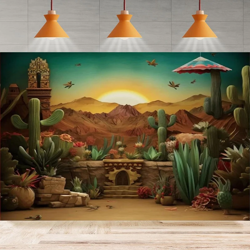 Мексиканский кактус пустыня фон для фотосъемки праздник джунина домашний декор