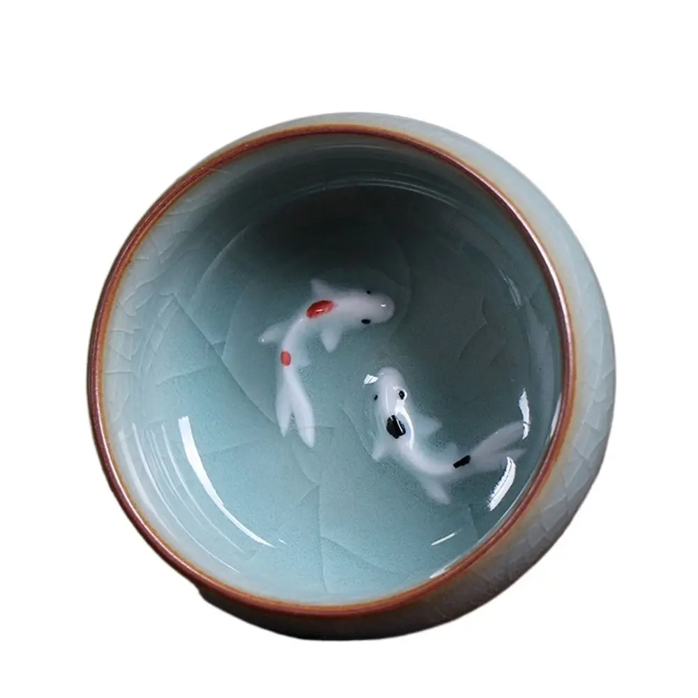 

Керамические чашки LINSBAYWU Celadon с золотой рыбкой 60 мл