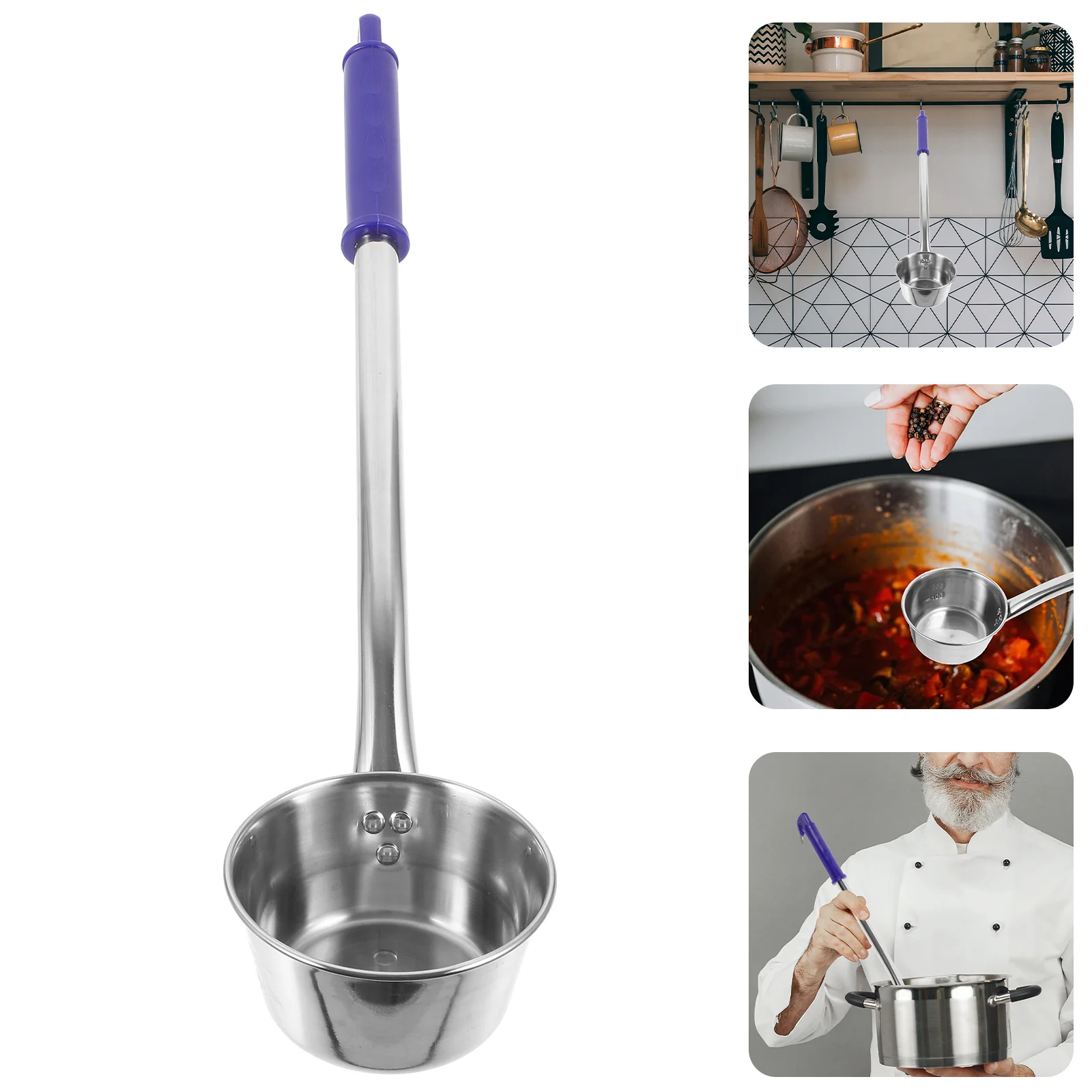 

Stainless Steel Water Ladle Hotel Canteen Long Handle Water Spoon Kitchen Gadget