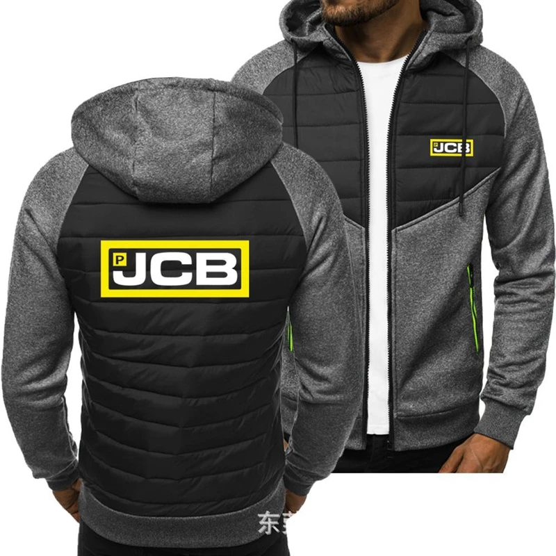 

Spring and autumn Hoodie men's JCB logo car animation fun printing high quality cotton men's Jacket Hoodie hip hop casual