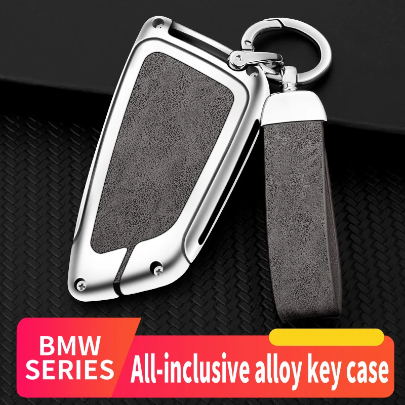 

Leather Zinc Alloy Car Key Case Cover For BMW 2020-2022 G20 G30 X1 X3 X4 X5 45e G05 X6 F20 I4 G21 F40 F80 35i 3 5 7 Keyless
