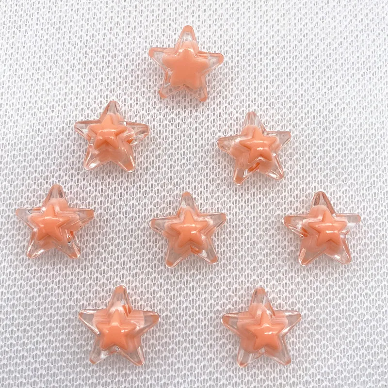 Новые акриловые бусины 20 штук 16 мм 6 цветов большие пятиконечные Звездные