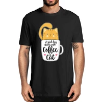 a good day start with coffee and cat funny orange cat coffee mug lover gift 100 cotton summer mens novelty oversized t shirt
