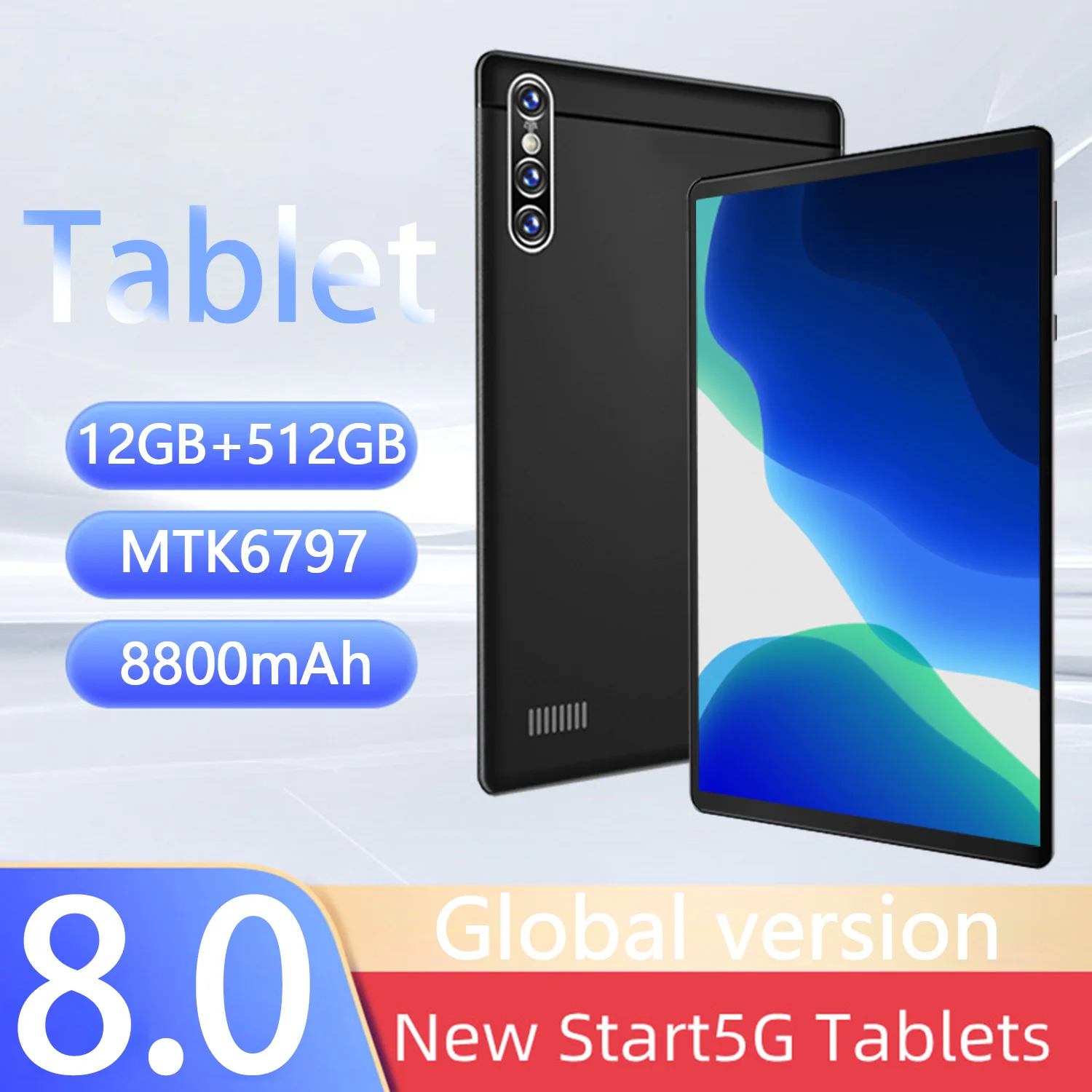 Nuovo Tablet Da 8 Pollici Android 6.0 3000 Mah Google Play 1Gb Ram 16Gb Rom Tablet Wifi Bluetooth 5Mp 8Mp Fotocamera Tablet Android