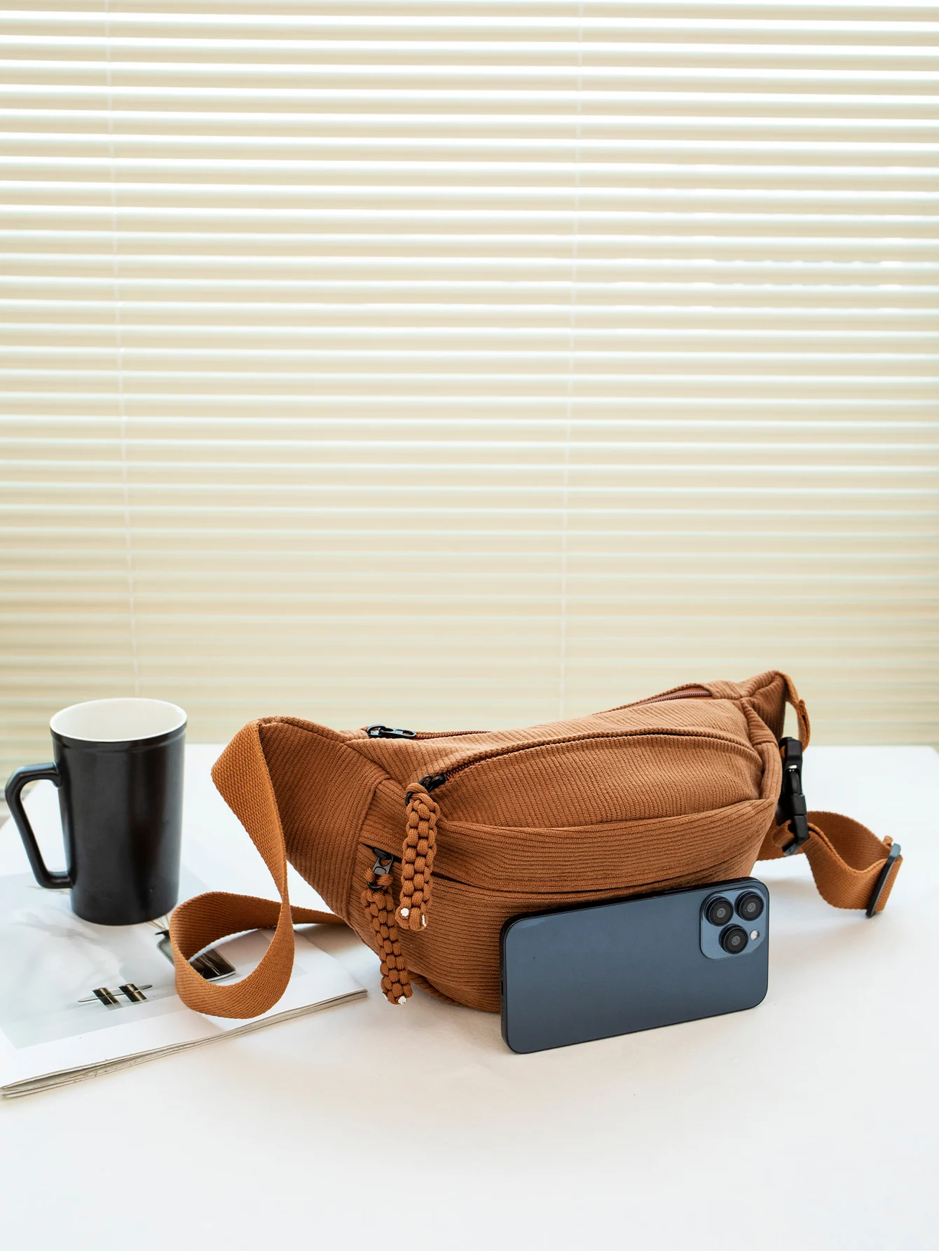 JIOMAY 2024 Женская Модная Текстурированная Сумка Через Плечо Бархатная На