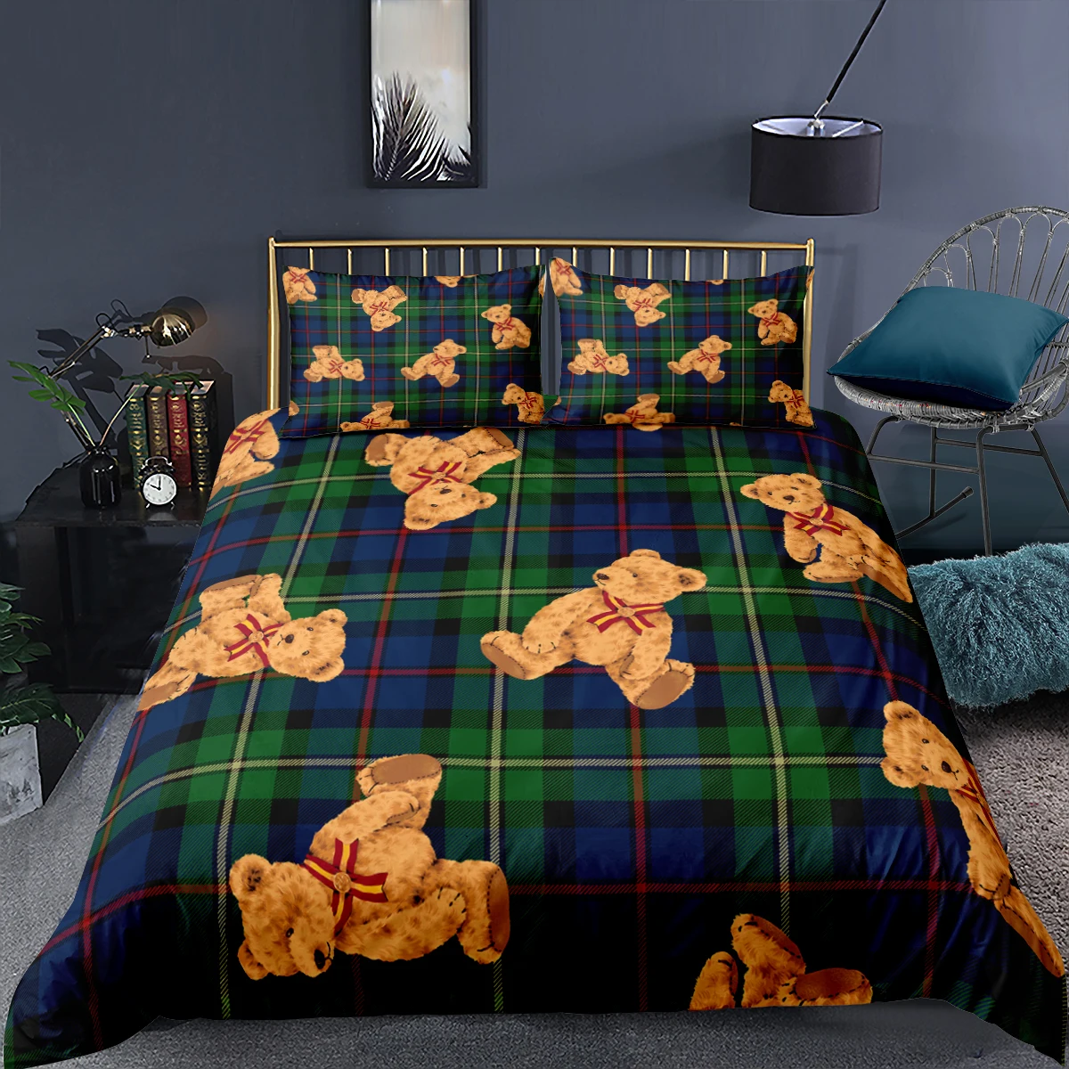 

Cover Sets Cartoon Bedding Set For Kids Single Double Twin Full Queen King Size Cute Bedclothes 3D Teddy Bear Print Duvet