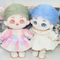 20cm doll clothes kawaii dress sweet girls plush toys wear cotton stuffed doll accessories free shipping items kids gifts