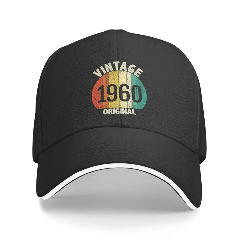 

Custom Vintage 1960 Original 62 Years Old Baseball Cap Sports Men Women's Adjustable 60th Birthday Gift Dad Hat Spring