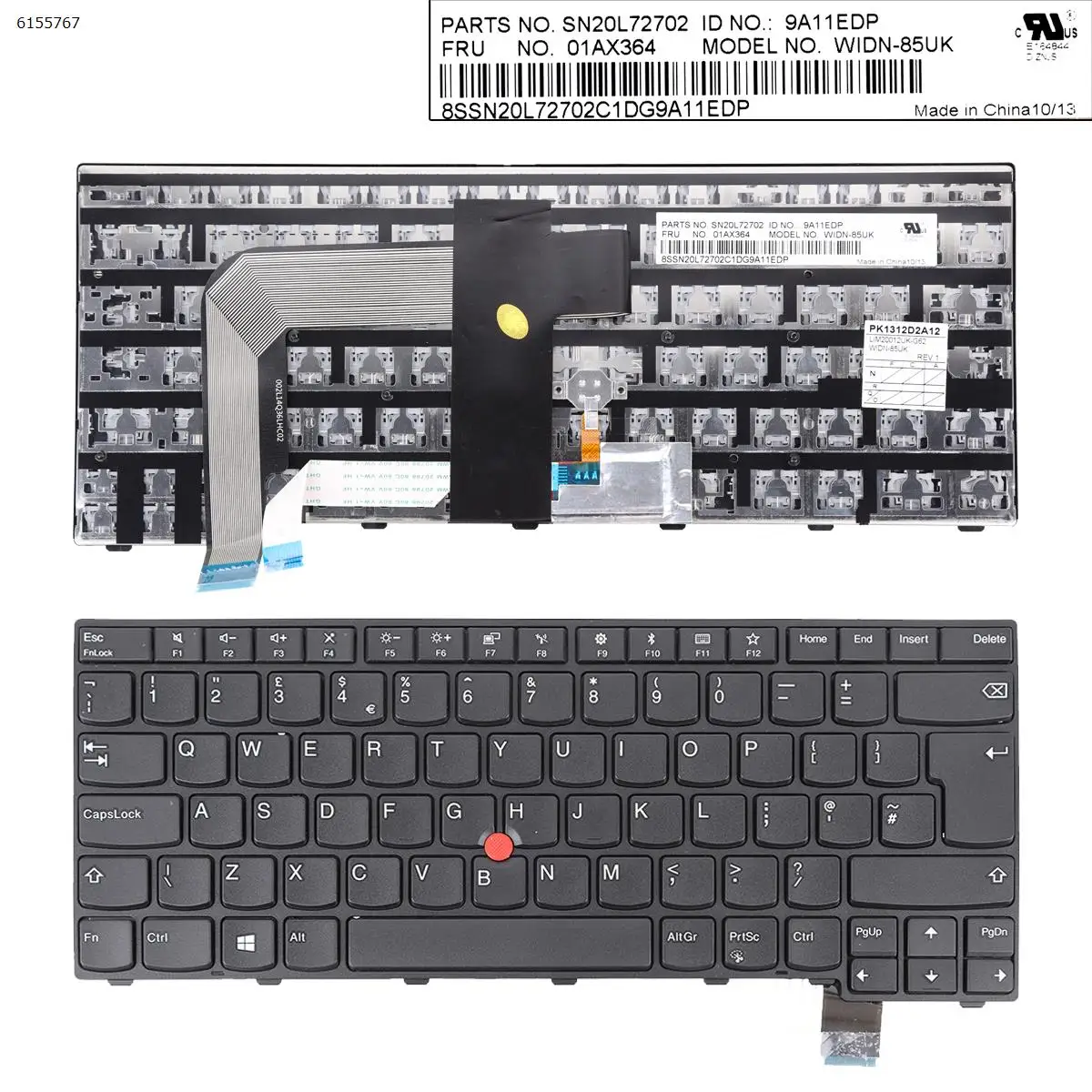 

UK Laptop Keyboard for IBM ThinkPad T460P T470P FRAME BLACK with Point Stick
