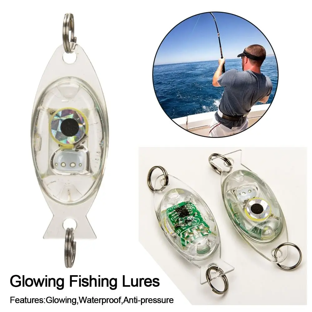 Hot Deep  Drop Underwater Fluorescent Eye Shape Flash Lamp Bass Spoon LED Lure Light Fishing Squid