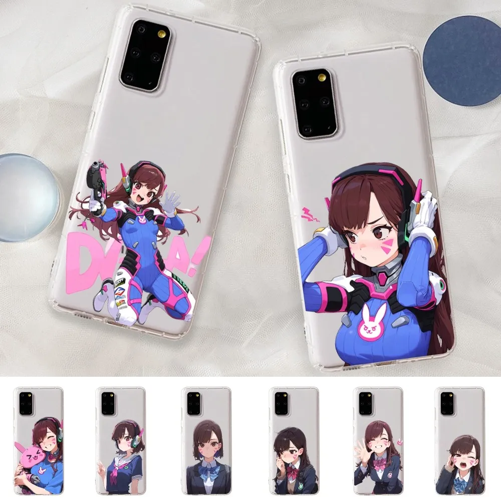 Чехол для телефона D-D.Va O-Overwatches Samsung A12 21 30 31 51 52 70 71 Redmi8 9 10 Honor10 50 Прозрачный чехол