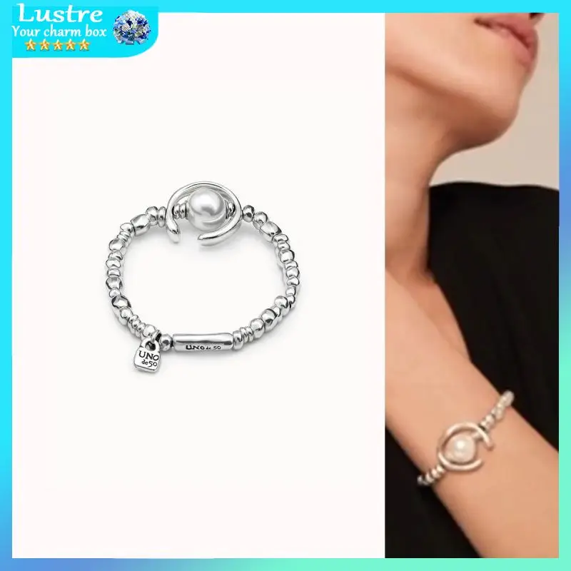 Новинка 2024 стильный браслет UNO DE 50 из стерлингового серебра S925 идеальный
