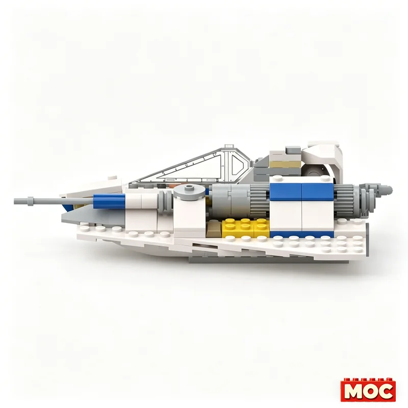 Фото НОВИНКА: 276 деталей MOC, усовершенствованный снежный скоростной катер New Republic, альтернативная сборка для конструктора 75460 X-Wing Starfighter, подарок на праздник №3