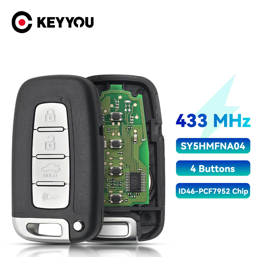 

KEYYOU 433Mhz Smart Remote Car Key ID46 Chip for Kia Forte Soul Rio Borrego Sorento Optima Hyundai I30 IX35 Sonata Genesis Equus