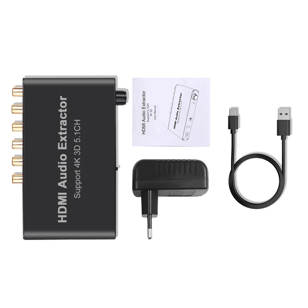 5.1CH HDMI аудио экстрактор декодирование коаксиальный к RCA 3D преобразователь для 4K 5 1