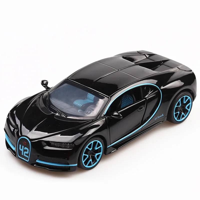 

New car model 1:32 bugatti chiron metal toy car die casting alloy of sound and light back to the boy's gift for model cars