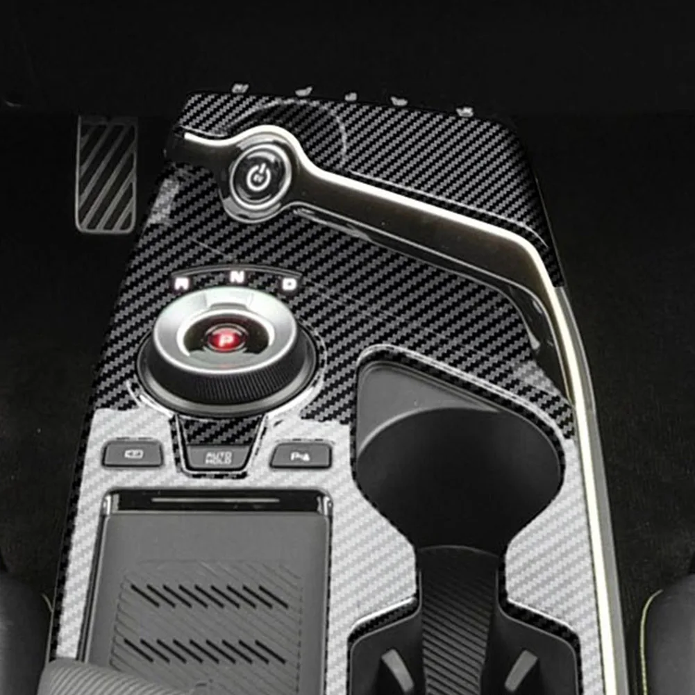 

Carbon Fiber Central Control Gear Panel Sticker Modified Shifter Panel Decorative Patch For Kia EV6 2021 2022