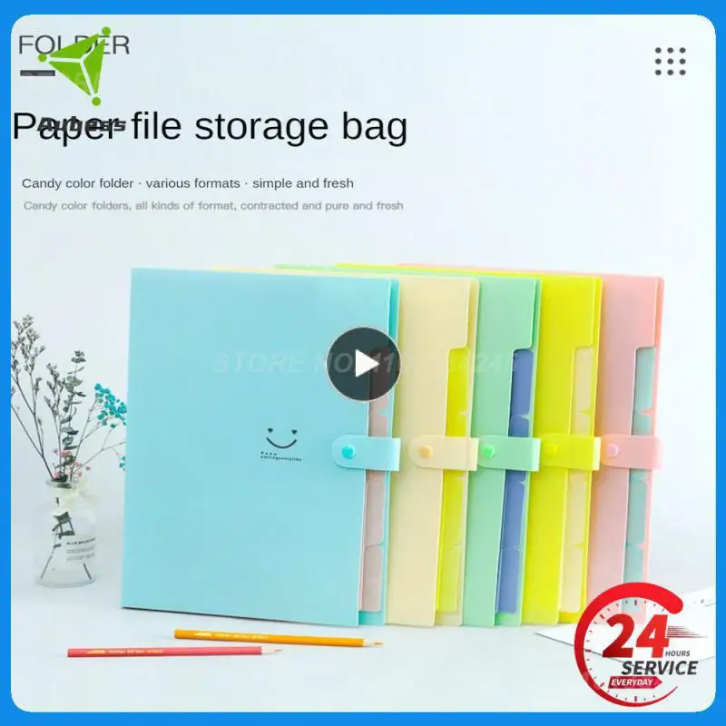 

Waterproof Document Bag Test Paper Information Bag Smile Storage Bag Storage Bag Large Capacity Files Folder Zipper Storage Bag