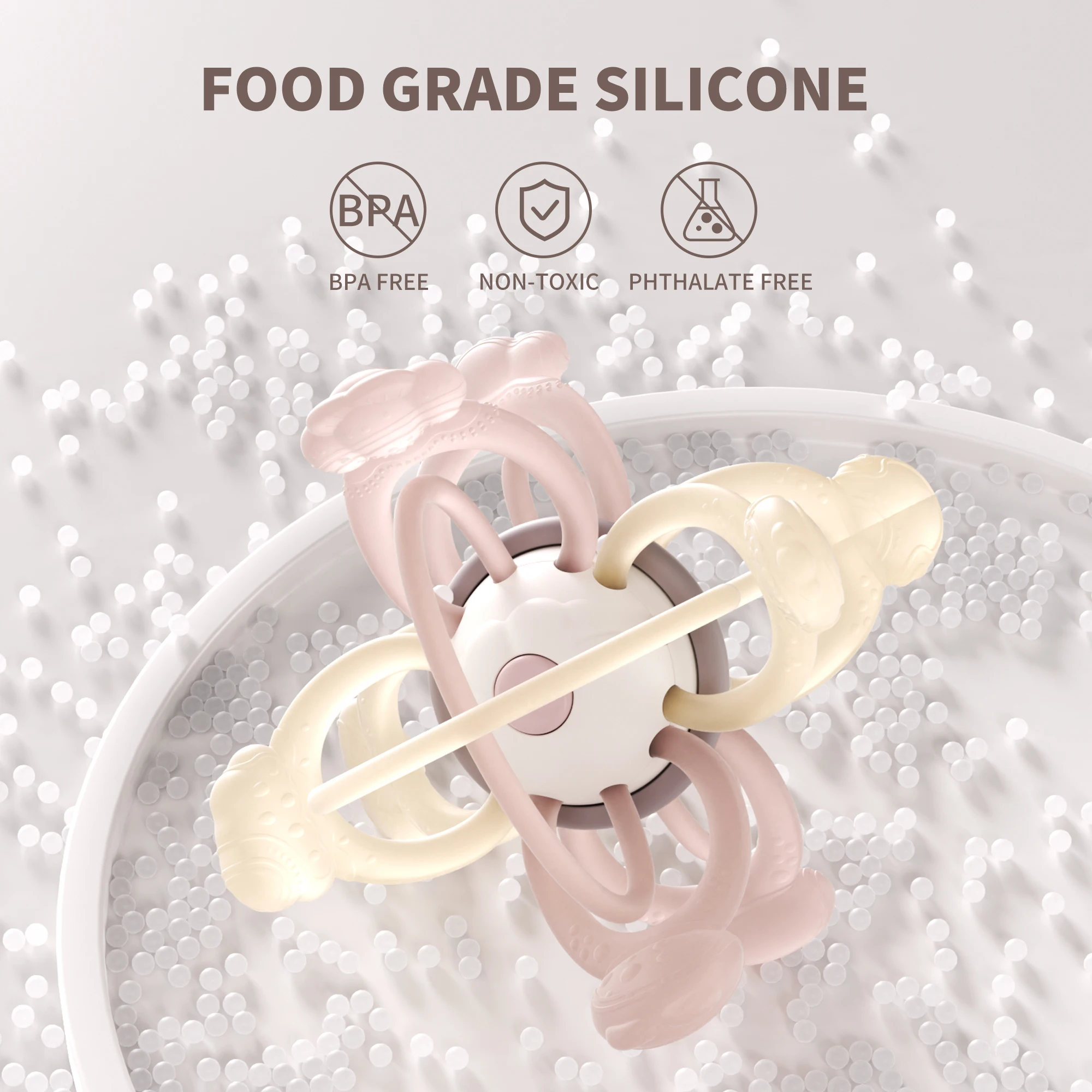 BANSHILI Baby Manhattan Ball детский прорезыватель мясорубка с ручным захватом погремушка