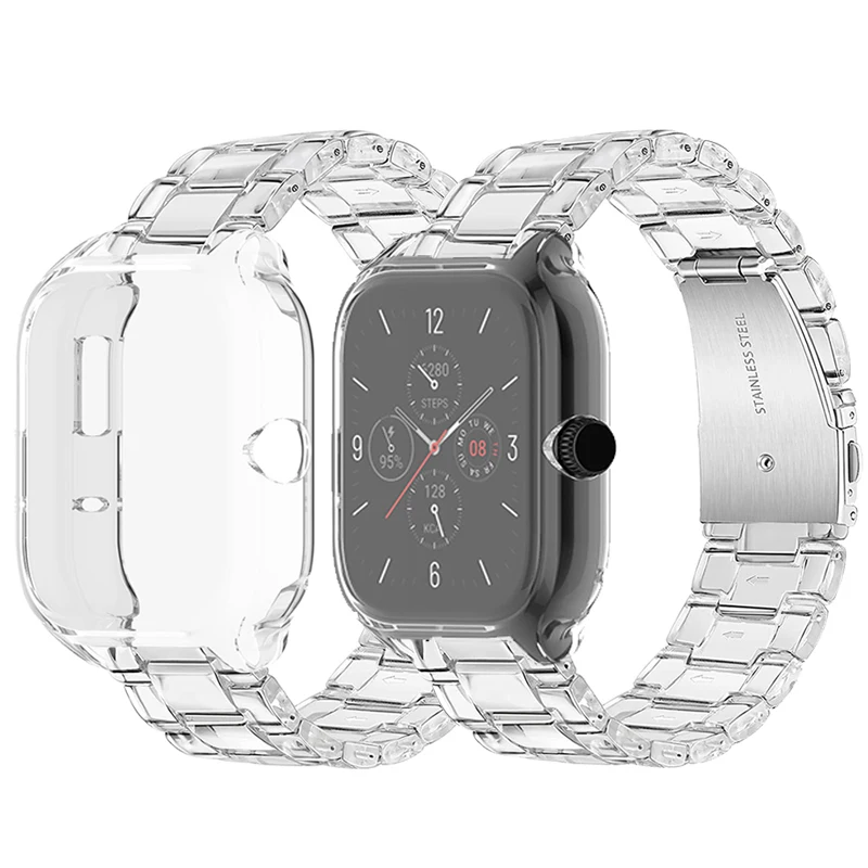 

Clear Resin Strap Case Protector For Amazfit GTS 4 Smart Watch Accessories Bracelet For amazfit GTS 4 Watchband Protective Cover