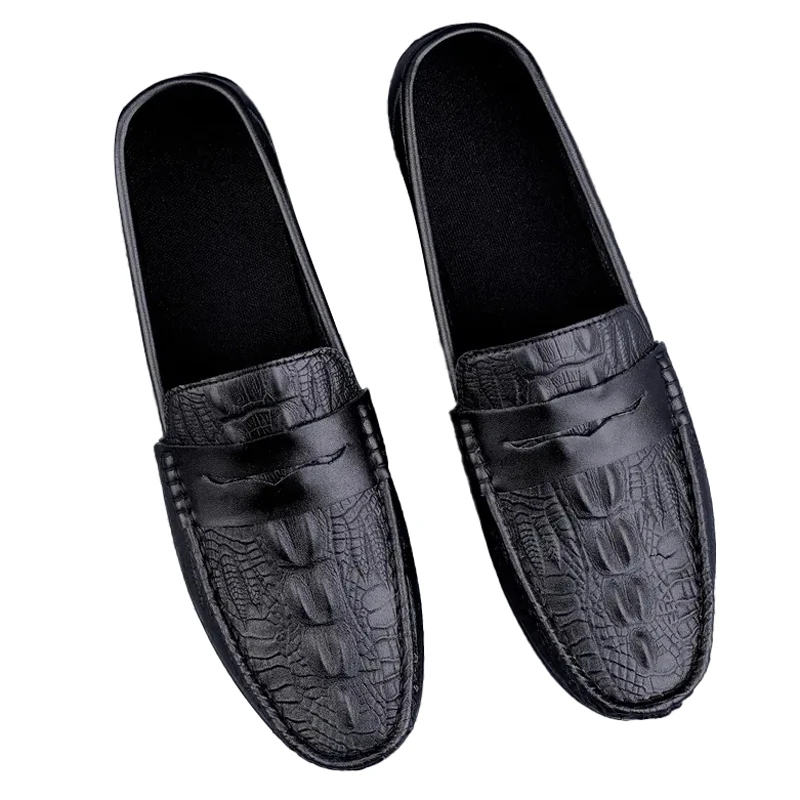 

DAFENP Men's spring and summer breathable trendy British style slip-on loafers dress shoes casual