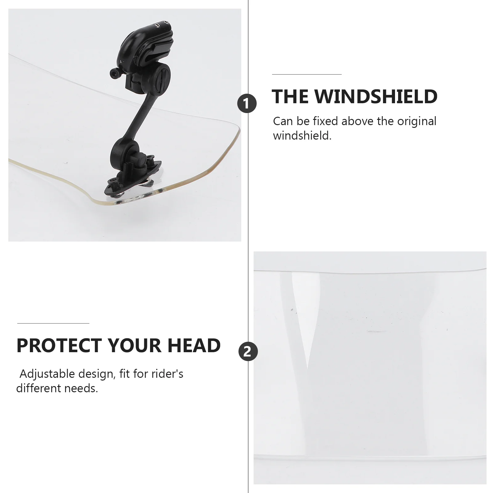 1 PC Durable Universal Motorcycle Wind Deflector Windshield Extension |