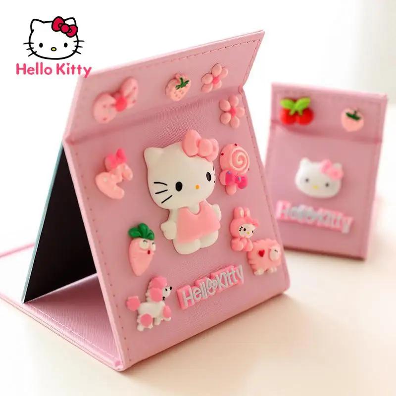 

Зеркало для макияжа Hello Kitty мультяшная девочка портативное женское студенческое мини раскладушка принцесса складное зеркало