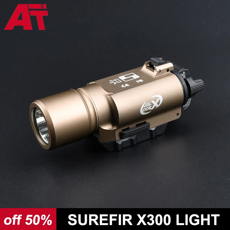 

Surefir Tactical X300 Weapon Light Airsoft Flashlight Military Hunting Rifle Gun Pistol Scout Light Fit 20mm Picatinny Rail