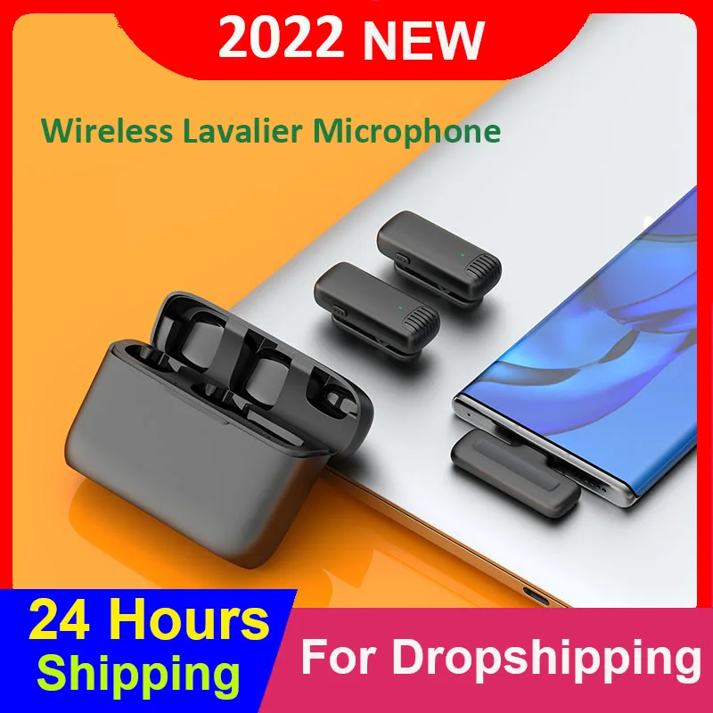 

Беспроводной петличный микрофон, портативный мини-микрофон с отворотом, с шумоподавлением, для записи короткого видео, для iPhone, с зарядным у...