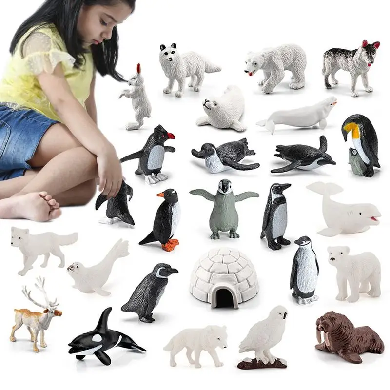 

Набор реалистичных фигурок животных, фигурки животных из арктического океана, игровой набор, модели животных для украшения тортов или искусственных животных