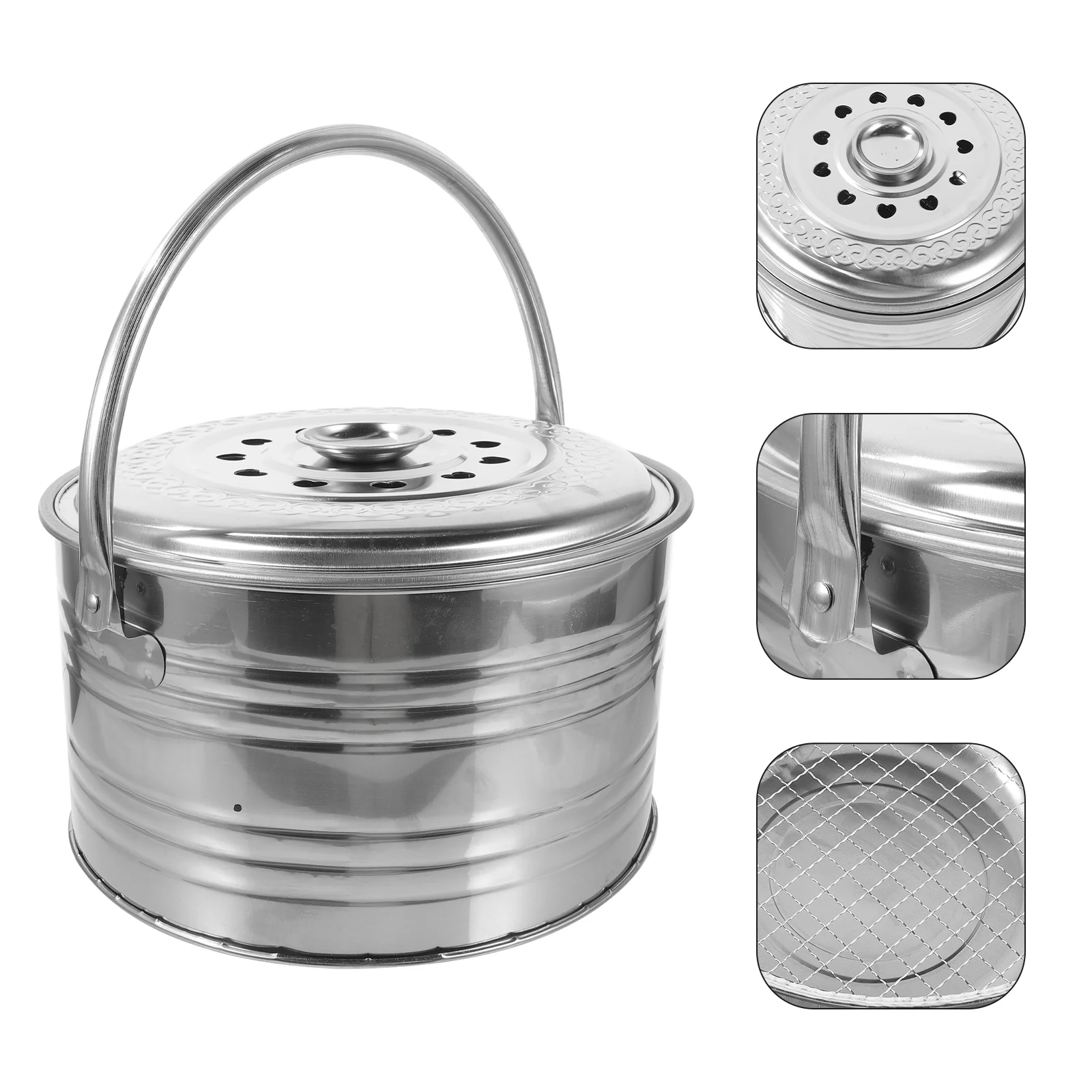 

Stainless Steel Bbq Charcoal Grill Fire Ring Cooking Grate Stove Outdoor Portable Barbecue